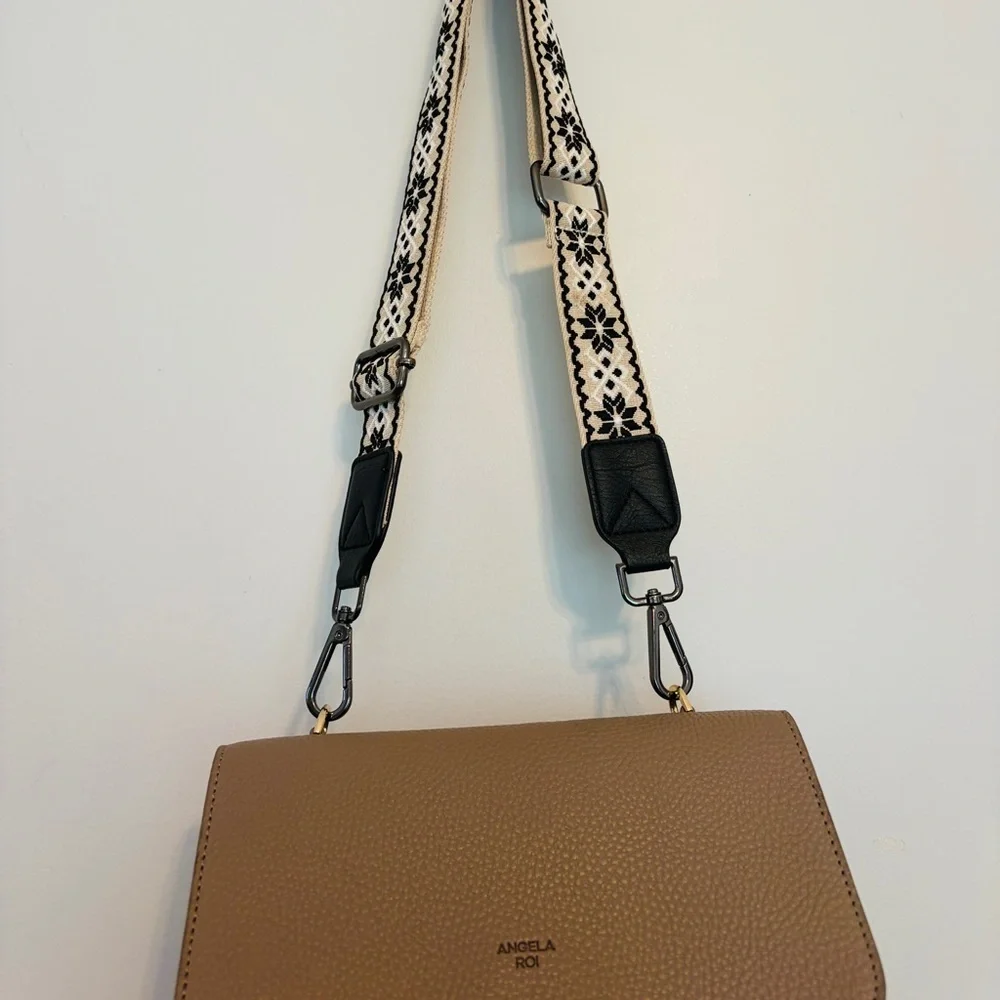 Angela Roi Pebbled Leather Clutch in Taupe